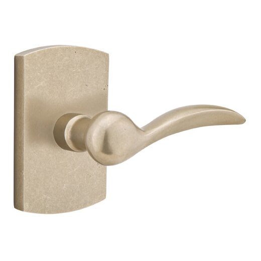 Emtek Single Dummy Right Handed Durango Lever With #4 Rose in Tumbled White Bronze
