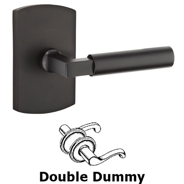 Emtek Double Dummy Bryce Right Handed Lever with #4 Rose in Flat Black Bronze