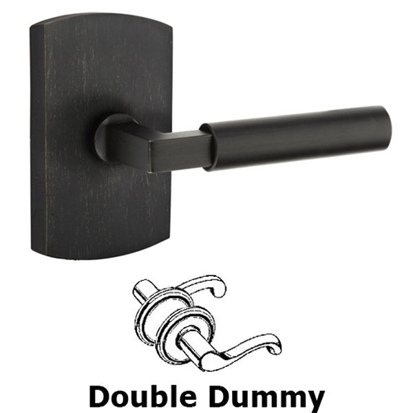 Emtek Double Dummy Bryce Right Handed Lever with #4 Rose in Medium Bronze