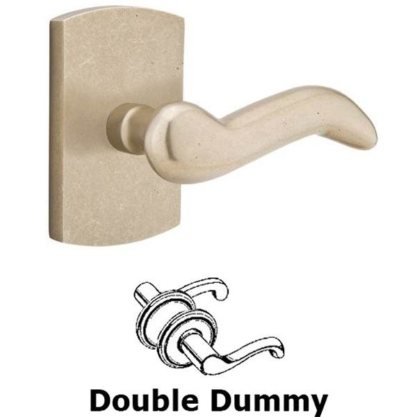 Emtek Double Dummy Right Handed Cody Lever With #4 Rose in Tumbled White Bronze