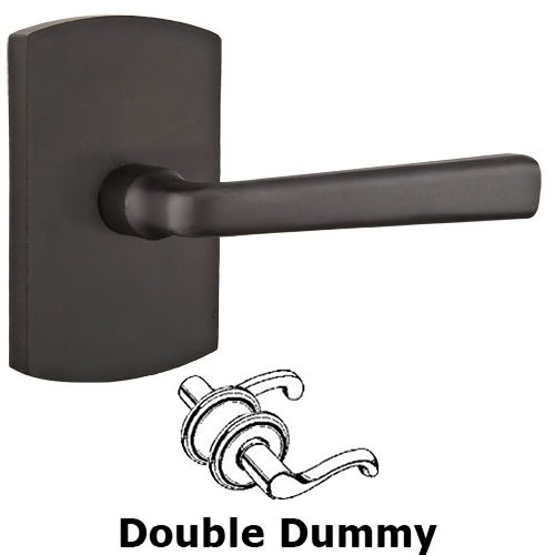 Emtek Double Dummy Left Handed Cimarron Lever With #4 Rose in Flat Black Bronze