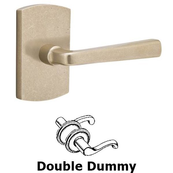 Emtek Double Dummy Right Handed Cimarron Lever With #4 Rose in Tumbled White Bronze
