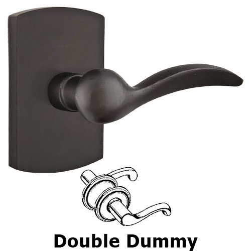 Emtek Double Dummy Left Handed Durango Lever With #4 Rose in Flat Black Bronze