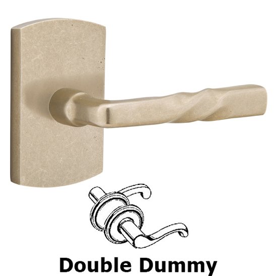 Emtek Double Dummy Right Handed Montrose Lever With #4 Rose in Tumbled White Bronze