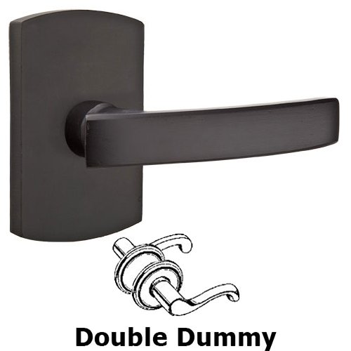 Emtek Double Dummy Left Handed Yuma Lever With #4 Rose in Flat Black Bronze