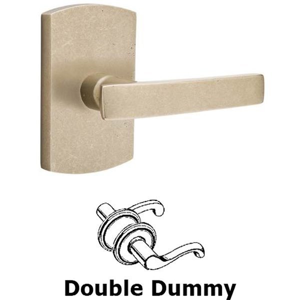Emtek Double Dummy Right Handed Yuma Lever With #4 Rose in Tumbled White Bronze