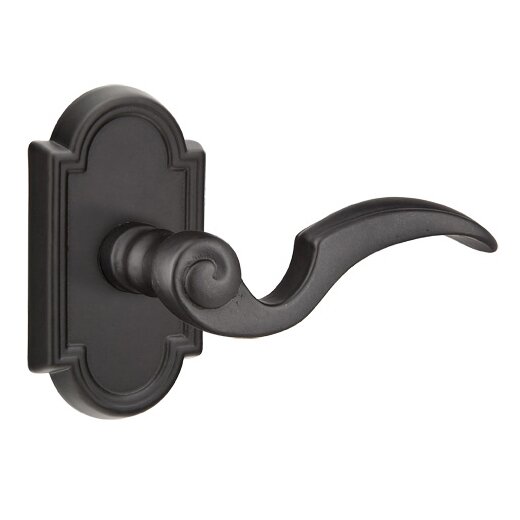 Emtek Double Dummy Right Handed Napoli Lever With #11 Rose in Flat Black Bronze