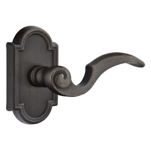 Emtek Double Dummy Right Handed Napoli Lever With #11 Rose in Medium Bronze