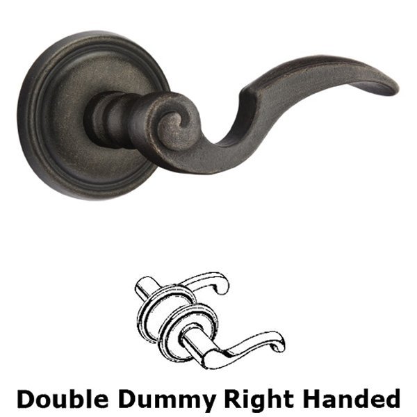 Emtek Double Dummy Right Handed Napoli Lever With #12 Rose in Medium Bronze