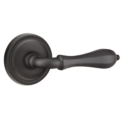 Emtek Double Dummy Right Handed Octagon Lever With #12 Rose in Flat Black Bronze