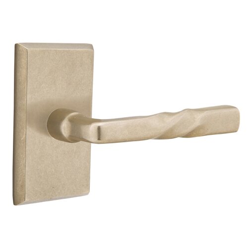 Emtek Single Dummy Right Handed Montrose Lever With #3 Rose in Tumbled White Bronze