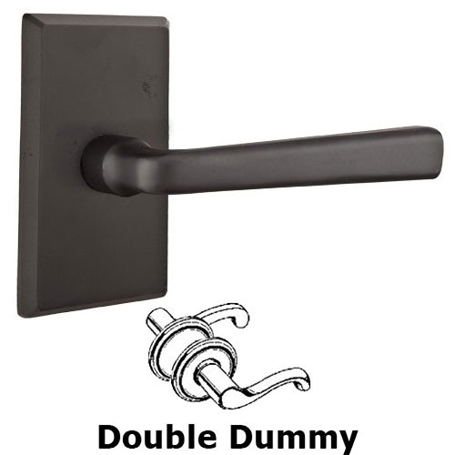 Emtek Double Dummy Left Handed Cimarron Lever With #3 Rose in Flat Black Bronze