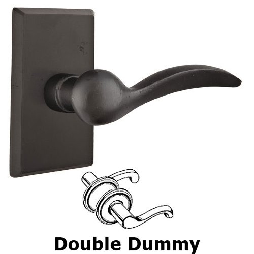 Emtek Double Dummy Left Handed Durango Lever With #3 Rose in Flat Black Bronze