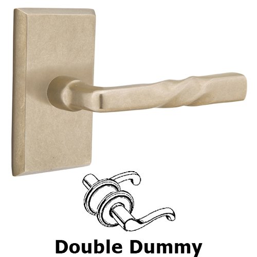 Emtek Double Dummy Right Handed Montrose Lever With #3 Rose in Tumbled White Bronze