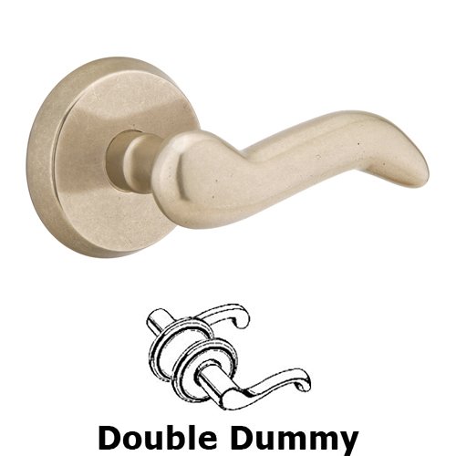 Emtek Double Dummy Right Handed Cody Lever With #2 Rose in Tumbled White Bronze