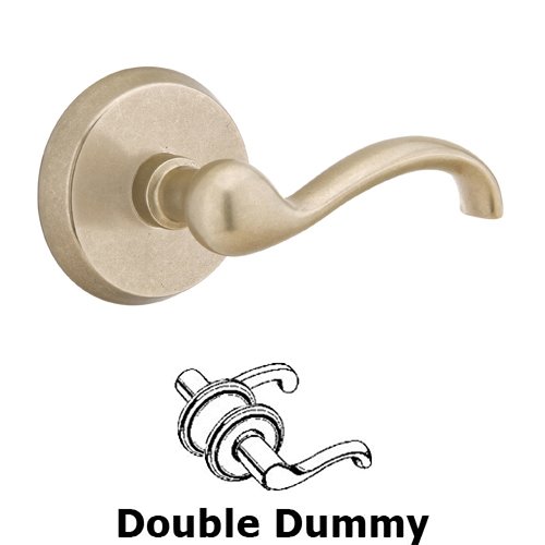 Emtek Double Dummy Right Handed Teton Lever With #2 Rose in Tumbled White Bronze