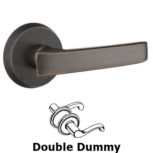 Emtek Double Dummy Left Handed Yuma Lever With #2 Rose in Medium Bronze