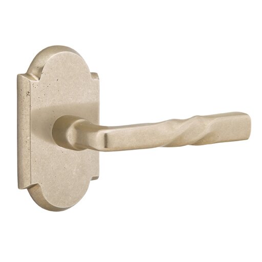 Emtek Single Dummy Right Handed Montrose Lever With #1 Rose in Tumbled White Bronze