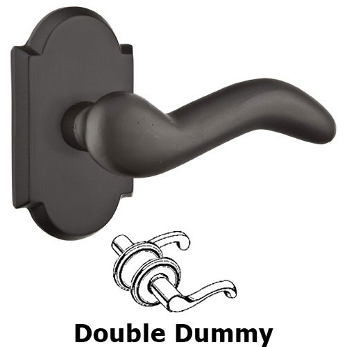 Emtek Double Dummy Right Handed Cody Lever With #1 Rose in Flat Black Bronze