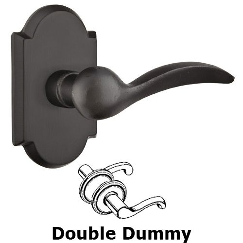 Emtek Double Dummy Left Handed Durango Lever With #1 Rose in Flat Black Bronze