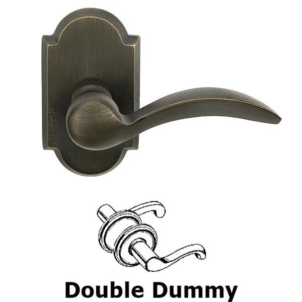 Emtek Double Dummy Left Handed Durango Lever With #1 Rose in Medium Bronze