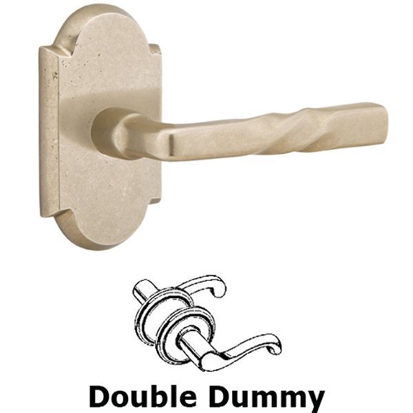 Emtek Double Dummy Right Handed Montrose Lever With #1 Rose in Tumbled White Bronze