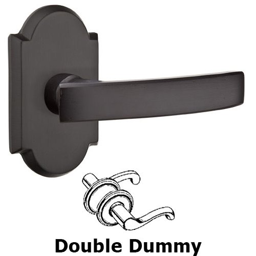 Emtek Double Dummy Left Handed Yuma Lever With #1 Rose in Flat Black Bronze