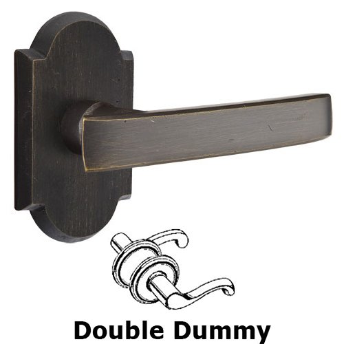 Emtek Double Dummy Left Handed Yuma Lever With #1 Rose in Medium Bronze