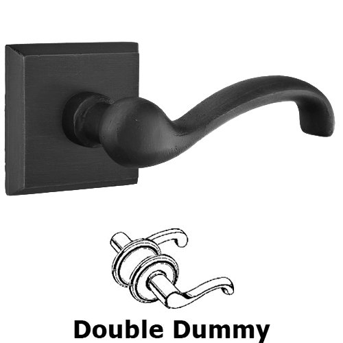Emtek Double Dummy Left Handed Teton Lever With #6 Rose in Flat Black Bronze