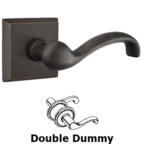 Emtek Double Dummy Right Handed Teton Lever With #6 Rose in Medium Bronze