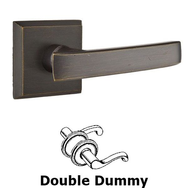 Emtek Double Dummy Right Handed Yuma Lever With #6 Rose in Medium Bronze