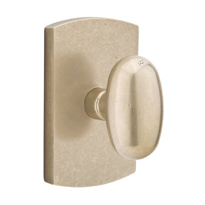 Emtek Passage Egg Knob And #4 Rose with Concealed Screws in Tumbled White Bronze