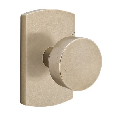 Emtek Passage Round Knob And #4 Rose with Concealed Screws in Tumbled White Bronze
