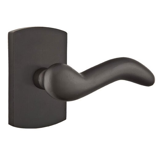 Emtek Passage Right Handed Cody Lever And #4 Rose with Concealed Screws in Flat Black Bronze