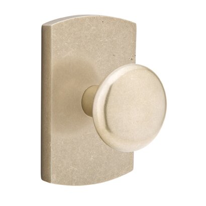 Emtek Passage Winchester Knob And #4 Rose with Concealed Screws in Tumbled White Bronze