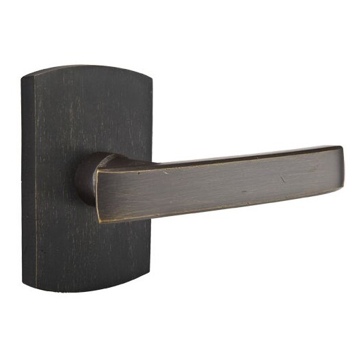 Emtek Passage Right Handed Yuma Lever And #4 Rose with Concealed Screws in Medium Bronze