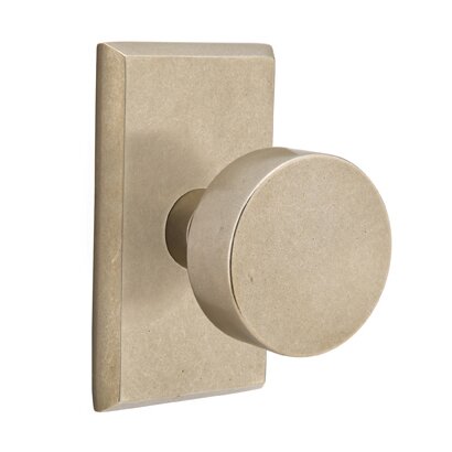 Emtek Passage Round Knob And #3 Rose with Concealed Screws in Tumbled White Bronze