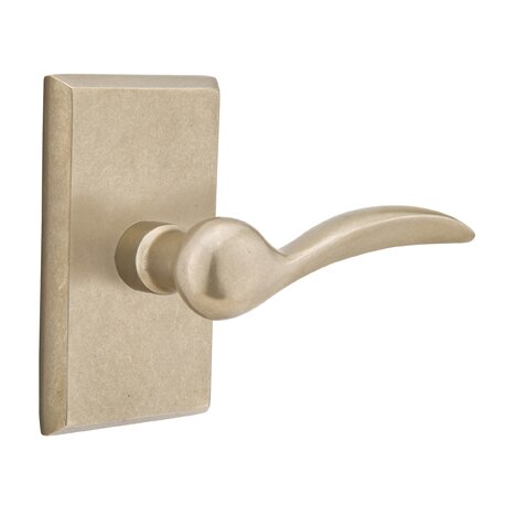 Emtek Passage Right Handed Durango Lever With #3 Rose in Tumbled White Bronze