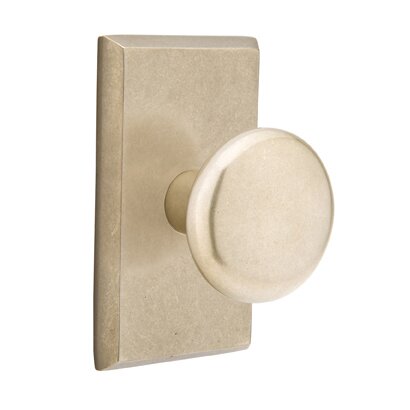 Emtek Passage Winchester Knob And #3 Rose with Concealed Screws in Tumbled White Bronze