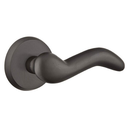 Emtek Passage Right Handed Cody Lever With #2 Rose in Flat Black Bronze