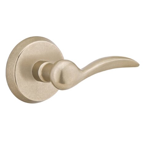 Emtek Passage Right Handed Durango Lever With #2 Rose in Tumbled White Bronze