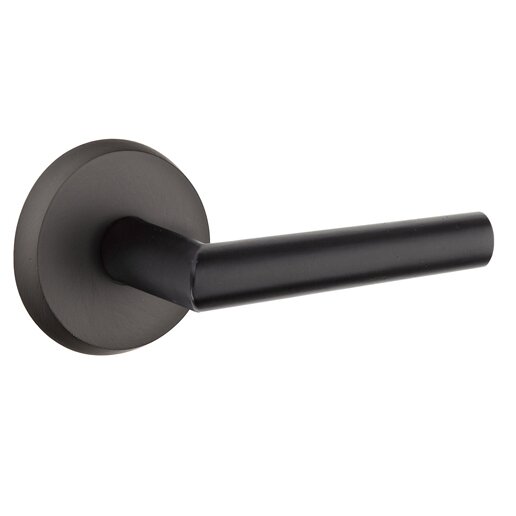 Emtek Passage Mariposa Right Handed Lever with #2 Rose and Concealed Screws in Flat Black Bronze