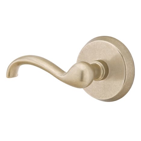 Emtek Passage Left Handed Teton Lever And #2 Rose with Concealed Screws in Tumbled White Bronze