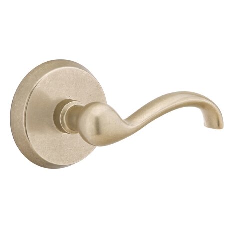 Emtek Passage Right Handed Teton Lever And #2 Rose with Concealed Screws in Tumbled White Bronze