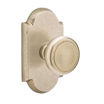 Emtek Passage Butte Knob And #1 Rose with Concealed Screws in Tumbled White Bronze