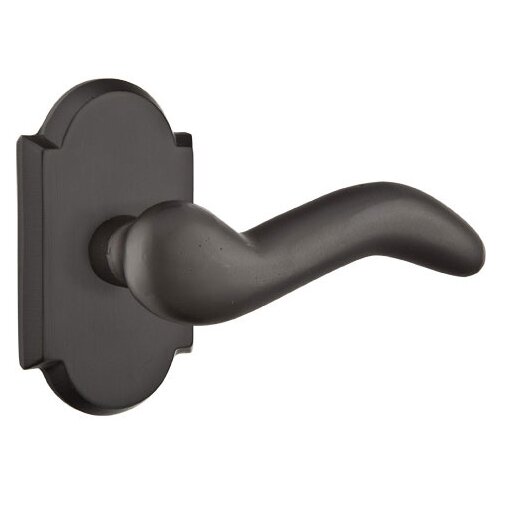 Emtek Passage Right Handed Cody Lever And #1 Rose with Concealed Screws in Flat Black Bronze