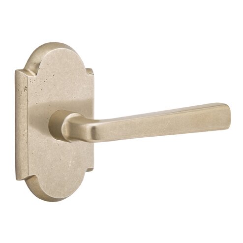 Emtek Passage Right Handed Cimarron Lever And #1 Rose with Concealed Screws in Tumbled White Bronze