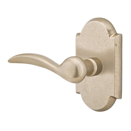 Emtek Passage Left Handed Durango Lever And #1 Rose with Concealed Screws in Tumbled White Bronze