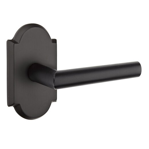 Emtek Passage Mariposa Right Handed Lever with #1 Rose and Concealed Screws in Flat Black Bronze