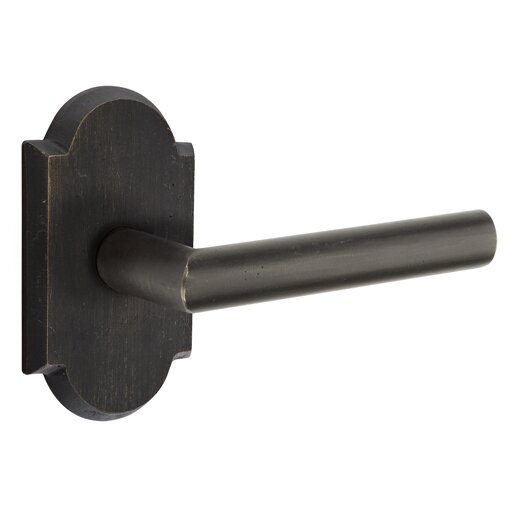 Emtek Passage Mariposa Right Handed Lever with #1 Rose and Concealed Screws in Medium Bronze